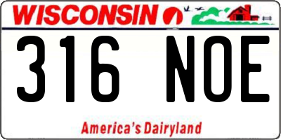 WI license plate 316NOE