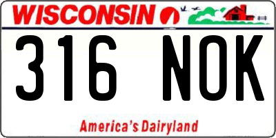 WI license plate 316NOK