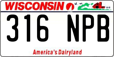 WI license plate 316NPB