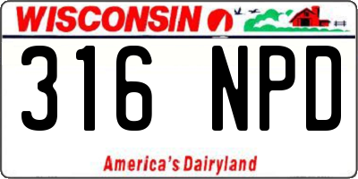 WI license plate 316NPD