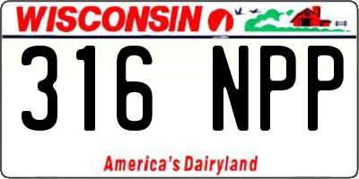 WI license plate 316NPP