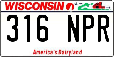 WI license plate 316NPR