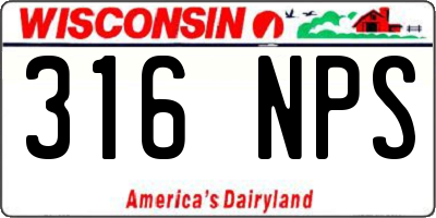 WI license plate 316NPS