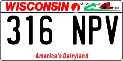 WI license plate 316NPV