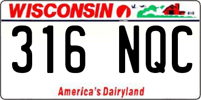 WI license plate 316NQC