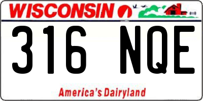 WI license plate 316NQE