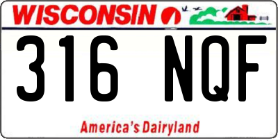 WI license plate 316NQF