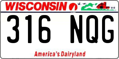WI license plate 316NQG