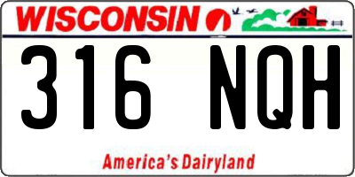 WI license plate 316NQH