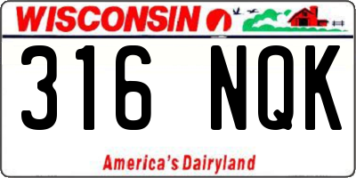 WI license plate 316NQK