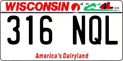 WI license plate 316NQL