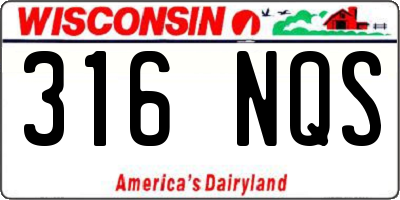 WI license plate 316NQS