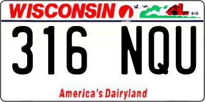 WI license plate 316NQU