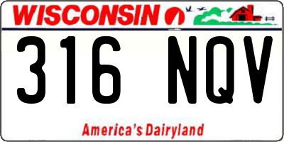 WI license plate 316NQV
