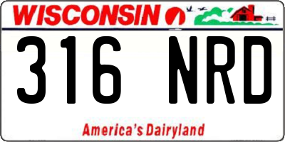 WI license plate 316NRD