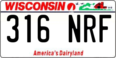 WI license plate 316NRF