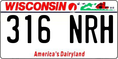 WI license plate 316NRH