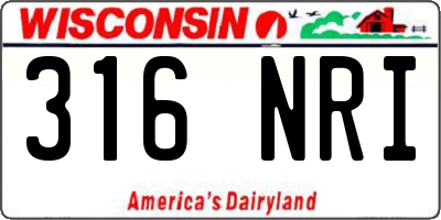 WI license plate 316NRI