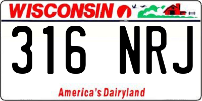 WI license plate 316NRJ