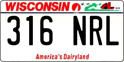 WI license plate 316NRL
