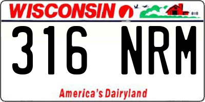 WI license plate 316NRM