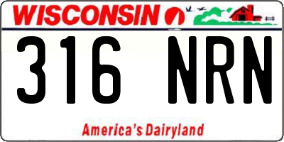 WI license plate 316NRN