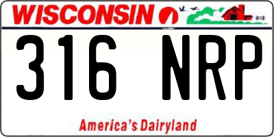 WI license plate 316NRP