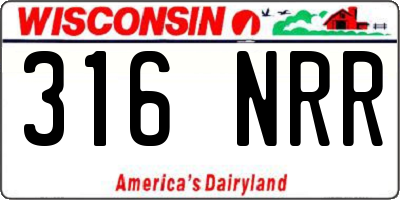 WI license plate 316NRR