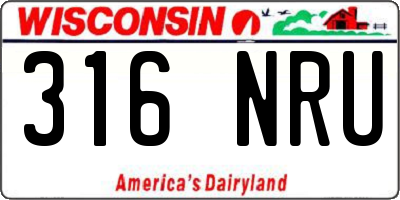 WI license plate 316NRU