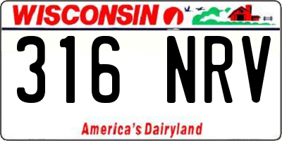 WI license plate 316NRV