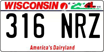 WI license plate 316NRZ