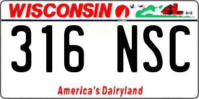 WI license plate 316NSC