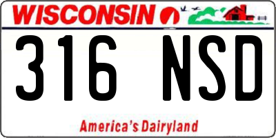 WI license plate 316NSD