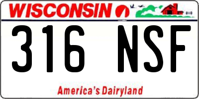 WI license plate 316NSF