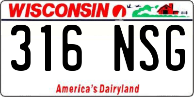 WI license plate 316NSG