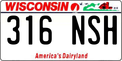 WI license plate 316NSH