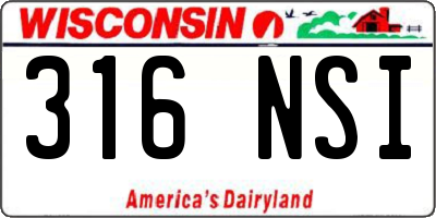 WI license plate 316NSI