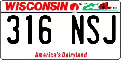 WI license plate 316NSJ
