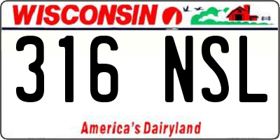 WI license plate 316NSL