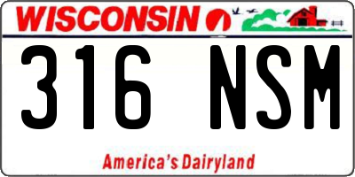 WI license plate 316NSM