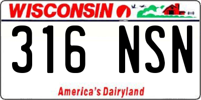 WI license plate 316NSN