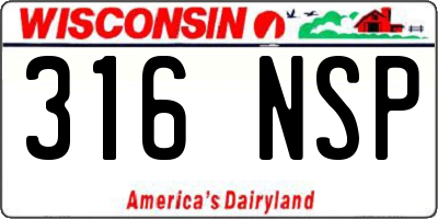 WI license plate 316NSP