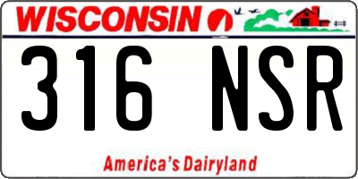 WI license plate 316NSR