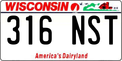 WI license plate 316NST
