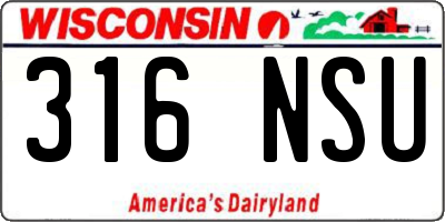 WI license plate 316NSU