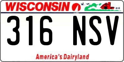 WI license plate 316NSV