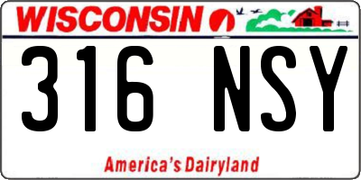 WI license plate 316NSY