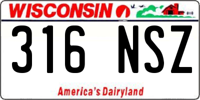 WI license plate 316NSZ
