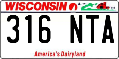 WI license plate 316NTA