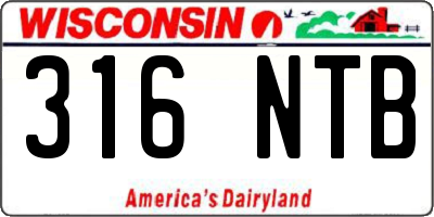 WI license plate 316NTB